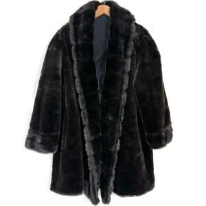 Vintage J. Percy for Marvin Richard’s Dark Brown Faux Mink Fur Coat Size L